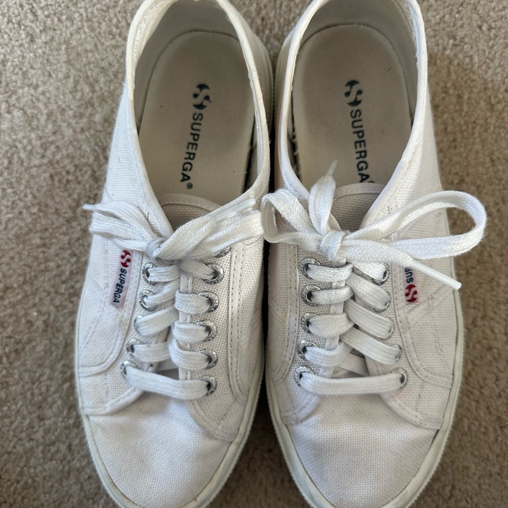Superga Women's White Canvas Sneakers size 39